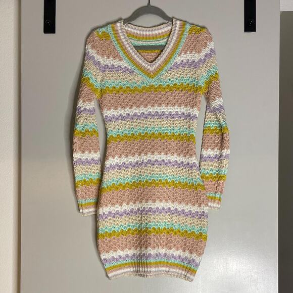 Multicolor Striped Knitted Dress - Picture 3 of 4
